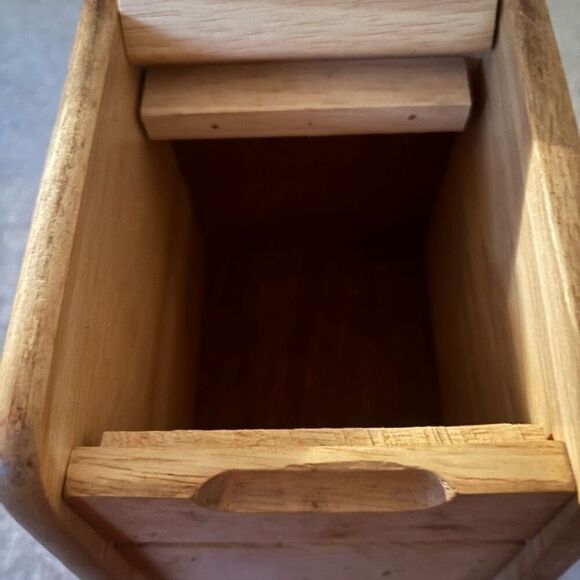 Vintage Wood Canister With Plastic Insert From Canister Set - Picture 4 of 9